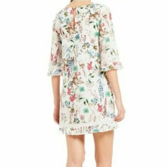 Sanctuary NWOT Botanica Floral White Ellie Bohem Eyelet Mini Dress Size XL - Picture 4 of 11
